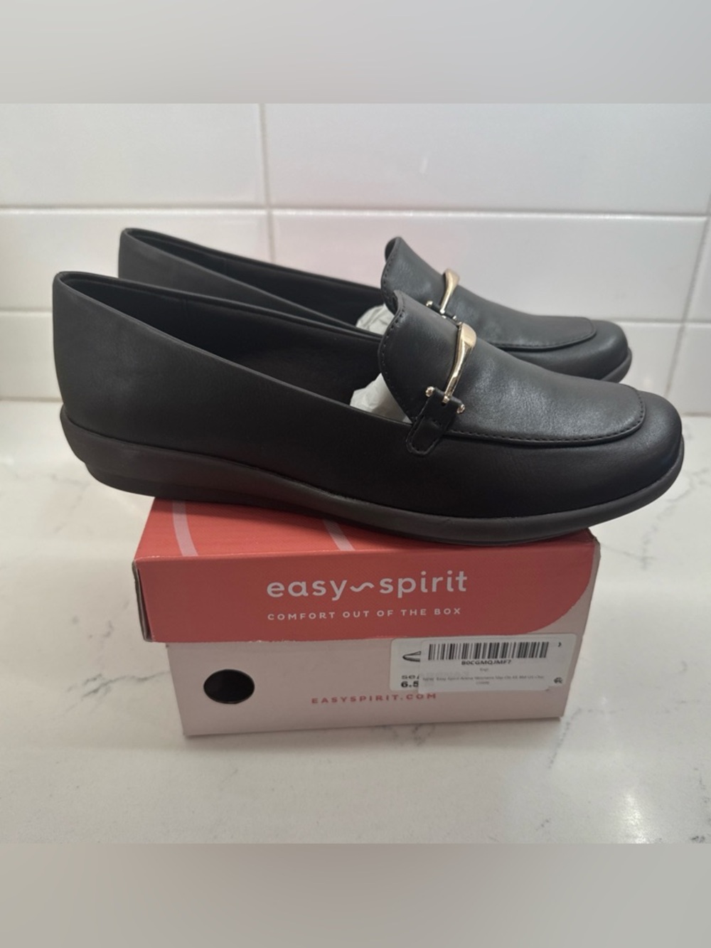 Easy Spirit Arena Women’s Chocolate Brown Slip-On Loafers with Gold Bit